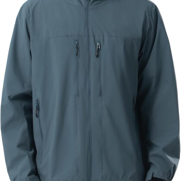Men's Waterproof Softshell Jacket Lightweight Windbreaker Hooded Rain Coat For Outdoor Hiking